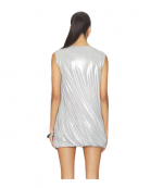 Silver Sleeless Twist Mini Dress