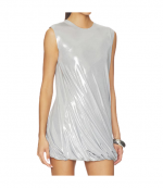 Silver Sleeless Twist Mini Dress