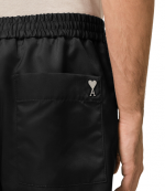 Black Nylon Short Elasticated Shorts