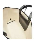 White Cream/Black Ami De Coeur Striped Shopping Bag