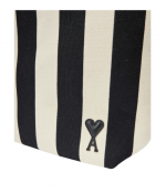 White Cream/Black Ami De Coeur Striped Shopping Bag