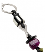 Black/White Leather Metal Ami De Coeur Pearls Keyring