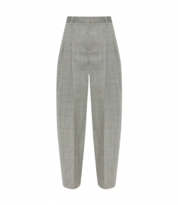 Light Grey Mid-Raised Tailored Pants W/ Side Zippers