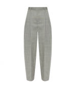Light Grey Mid-Raised Tailored Pants W/ Side Zippers