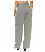 Light Grey Mid-Raised Tailored Pants W/ Side Zippers