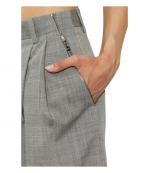 Light Grey Mid-Raised Tailored Pants W/ Side Zippers