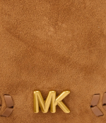 Brown Josie Suede Leather Medium  Saddle Flap Messenger Bag