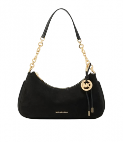 Black Nolita Leather Medium Chain Pouchette Bag