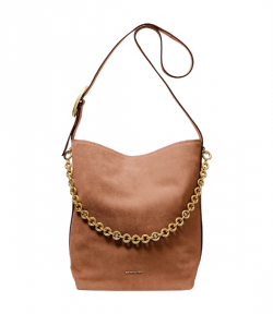 Brown Nolita Suede Leather Large Bucket Shoulder Bag