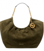 Indie Loden Suede Leather Large Cinch Tote Bag