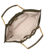 Indie Loden Suede Leather Large Cinch Tote Bag