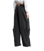 Washed Black/Grey Aged Pre-Styled Slashed Sweatpants W/ Denim Waistband