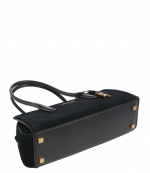 Black Laila Suede Leather Small Ew Shoulder Bag