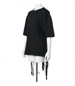 Black Shredded Tie Up T-Shirt
