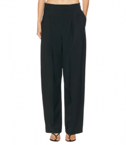 Mid Rise Black Tailored Pants W/Side Zippers