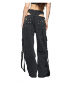 Black Light Wash Cargo Panty Trousers