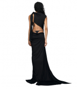 Black Draped Long Dress