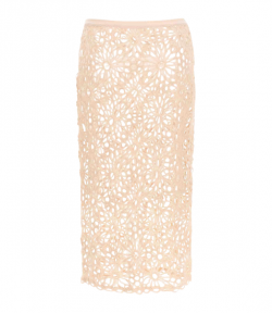 Baby Pink Straight Skirt To The Knee