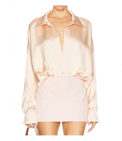 Baby Pink Super Oversized Boyfriend Shirt Bodysuit