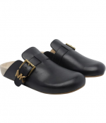 Black Leather Greer Mule