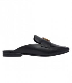 Black Leather Mckenzie Mule