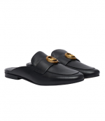 Black Leather Mckenzie Mule