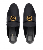 Black Leather Mckenzie Mule
