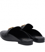 Black Leather Mckenzie Mule