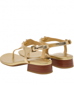 Pale Gold Metallic Leather Mckenzie Flex Thong