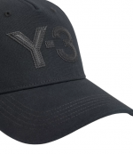 Black/Black Y-3 Logo Cap