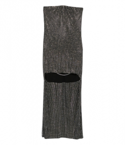 Black High-Low Strapless Dress W/ Allover Hotfix
