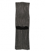 Black High-Low Strapless Dress W/ Allover Hotfix