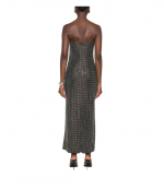 Black High-Low Strapless Dress W/ Allover Hotfix