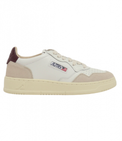 White/Fig Leather Medalist Low Woman