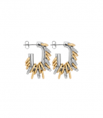 Gold/Silver Boucle D'Oreill Earrings