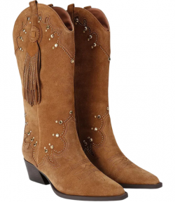 Brown Suede Oxford Western Tassel Boots