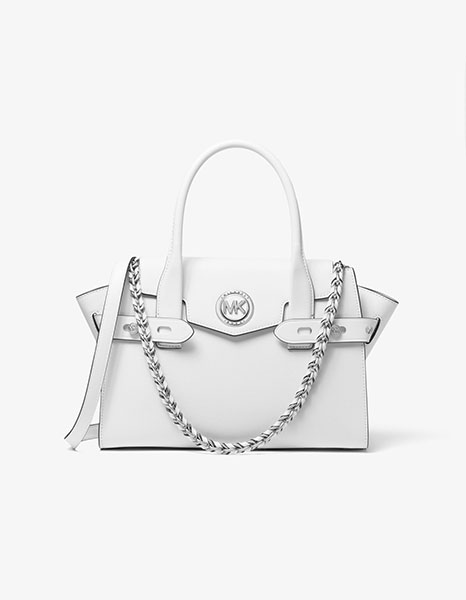 Carmen White Leather Satchel Bag