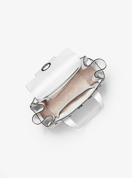 Carmen White Leather Satchel Bag