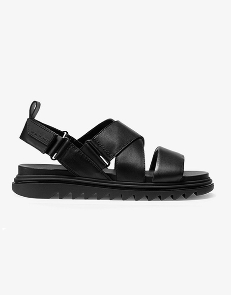 Michael Michael Kors Damon Black Leather Sandal