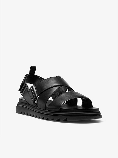 Michael Michael Kors Damon Black Leather Sandal