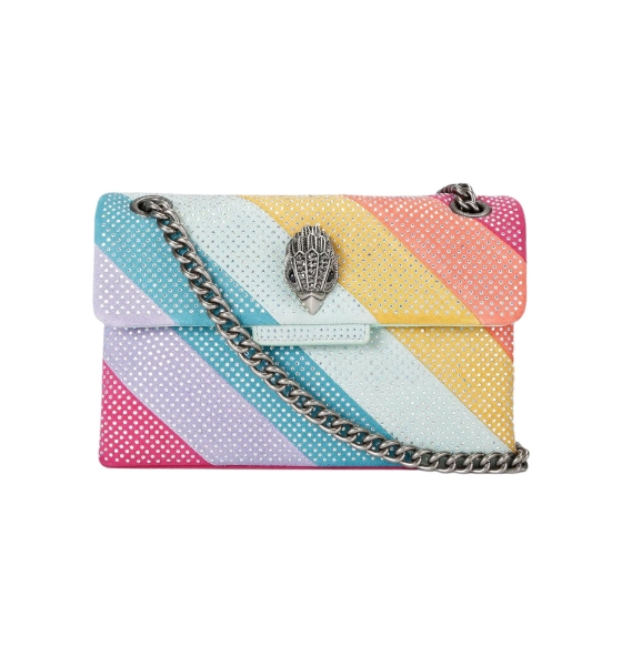 Rainbow Leather Mini Kensington Rhinstones Bag