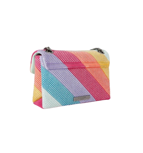 Rainbow Leather Mini Kensington Rhinstones Bag