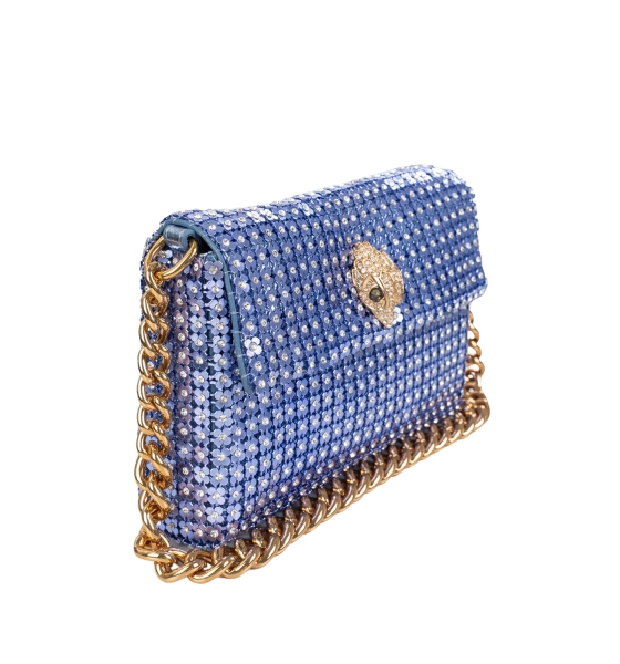 Mid Blue SM Party Flower Shoulder Bag