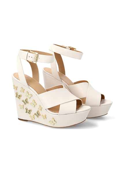 MICHAEL MICHAEL KORS LIGHT CREAM LACEY WEDGE