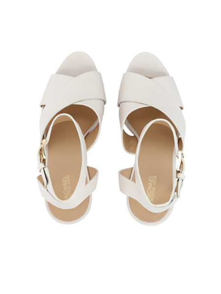 MICHAEL MICHAEL KORS LIGHT CREAM LACEY WEDGE