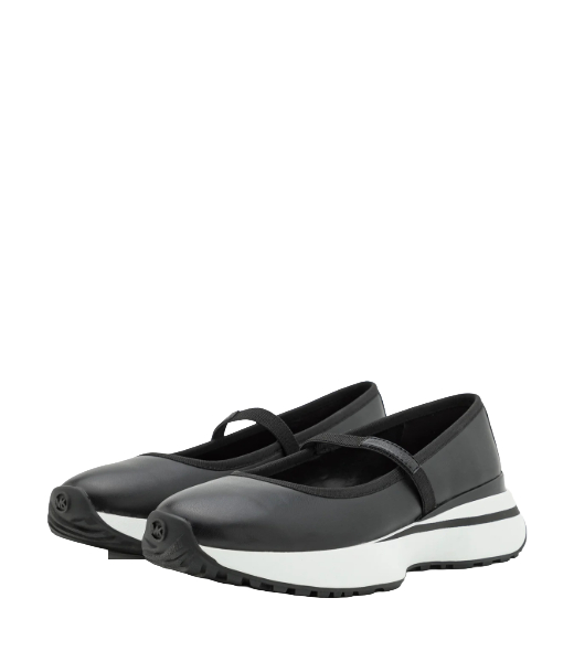 Ari Ballet Black Faux Leather Sneaker