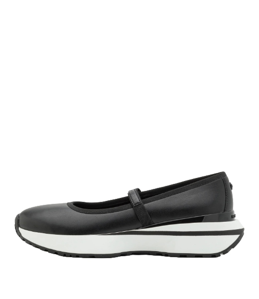 Ari Ballet Black Faux Leather Sneaker