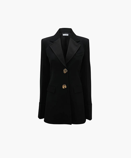 Tailored Fold Black Over Cuff Jacket
