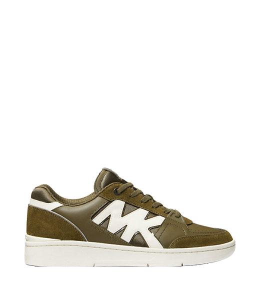 Rebel Lace Up Shiny Lycra Olive Sneaker