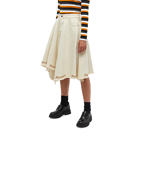 Asymmetric Logo Hem Skirt